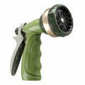 Pistola irrigazione da giardino verde in plastica con testina multifunzione