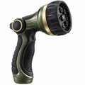 Pistola irrigatrice 23 cm in plastica verde nero e oro - ugello multigetto regolabile per giardino