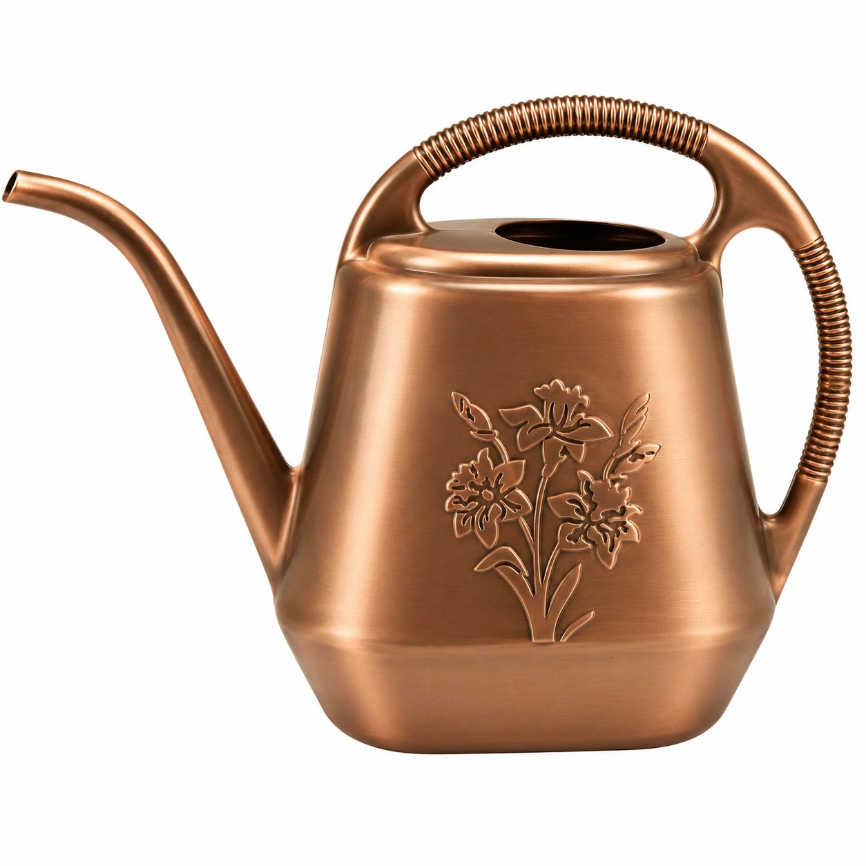 Annaffiatoio da giardino 5 L in rame color rame con beccuccio lungo decorativo