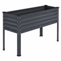 Fioriera rialzata 120 x 60 x 80 cm in metallo antracite per coltivazione da esterno