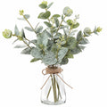 Pianta artificiale di eucalipto 65 cm in vetro verde decorativa